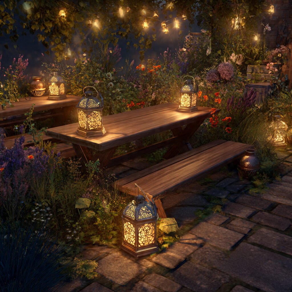 23 Cozy Outdoor Space Ideas That Make Your Backyard Feel Magical 16 Lantern Lit Garden Space Ideas