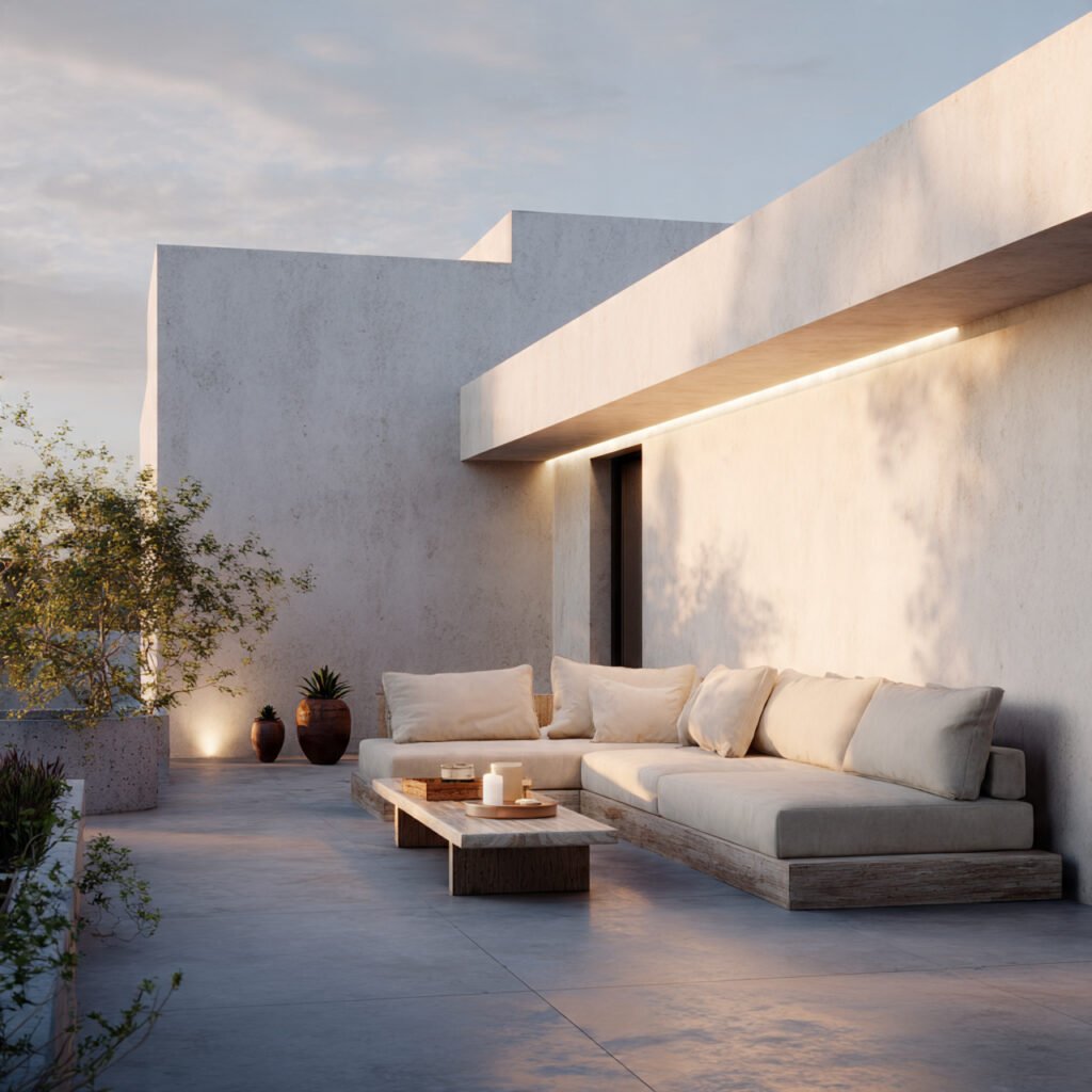 23 Cozy Outdoor Space Ideas That Make Your Backyard Feel Magical 9 Minimalist Outdoor Seating Ideas