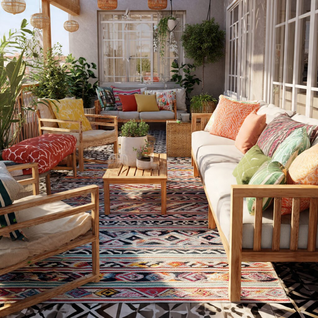 23 Cozy Outdoor Space Ideas That Make Your Backyard Feel Magical 15 Outdoor Rug and Cushion Patio Ideas