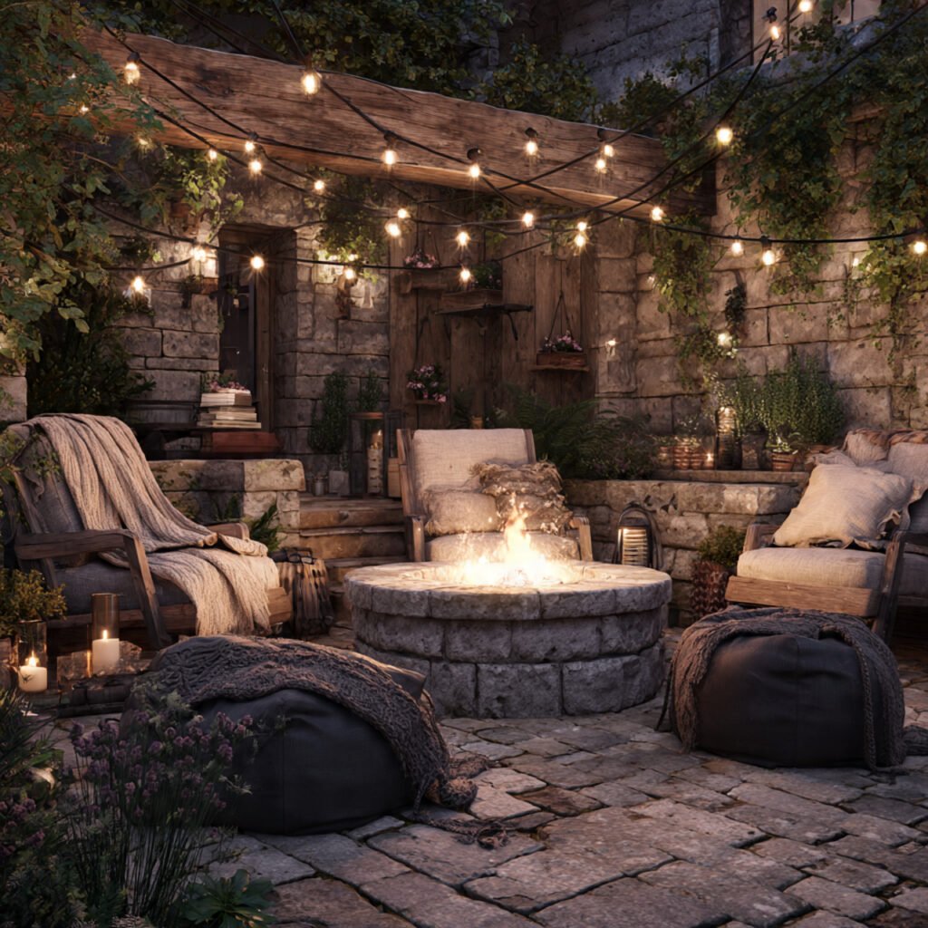 23 Cozy Outdoor Space Ideas That Make Your Backyard Feel Magical 3 Backyard Fire Pit Seating Ideas