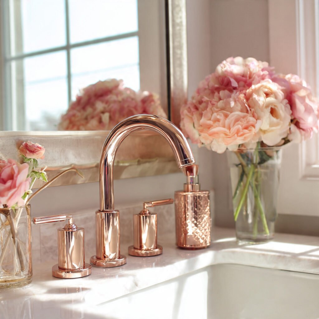 27 Gold Bathroom Decor Ideas for Every Style and Budget 7 Rose Gold Bathroom Decor Ideas