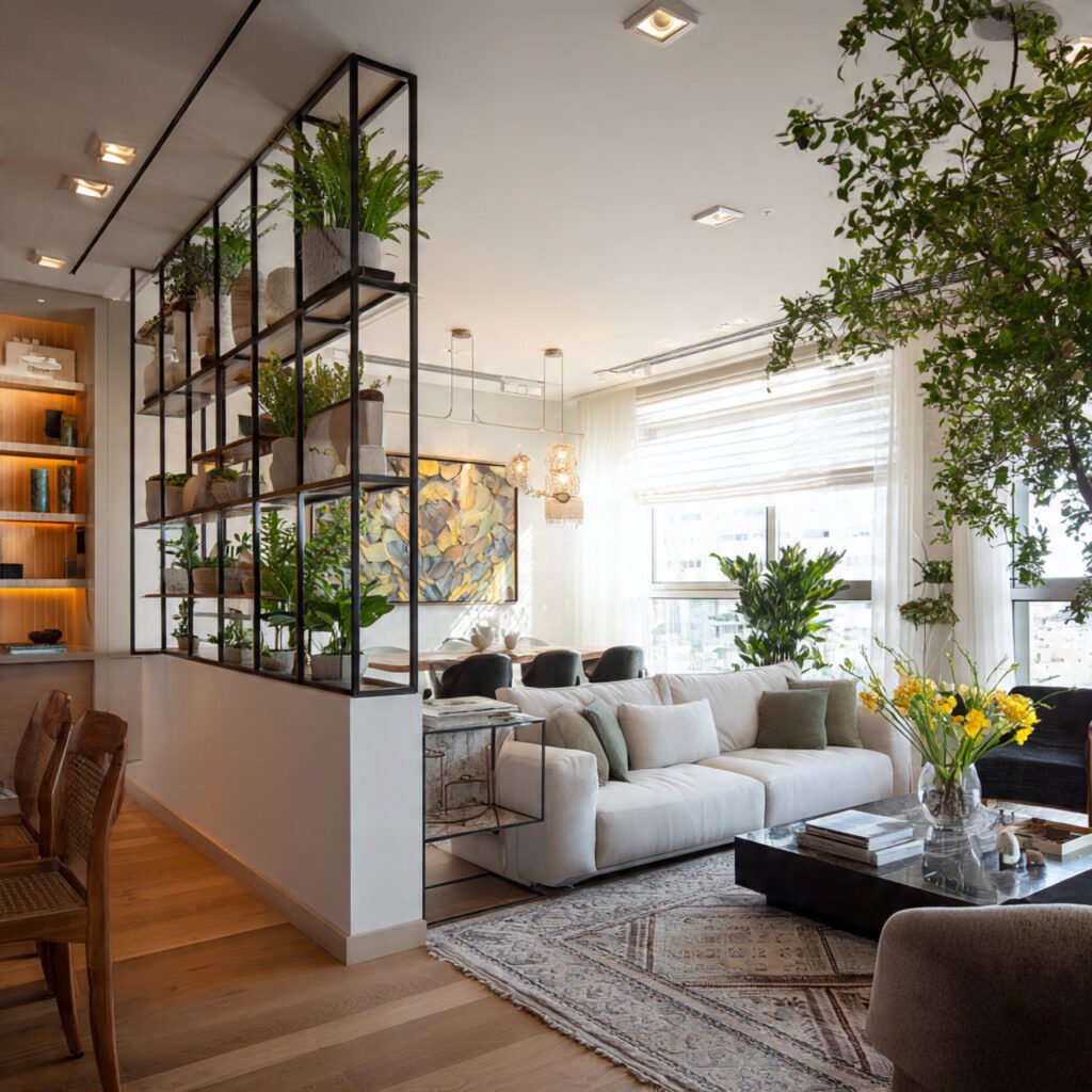 Half Wall Living Room Partition Ideas