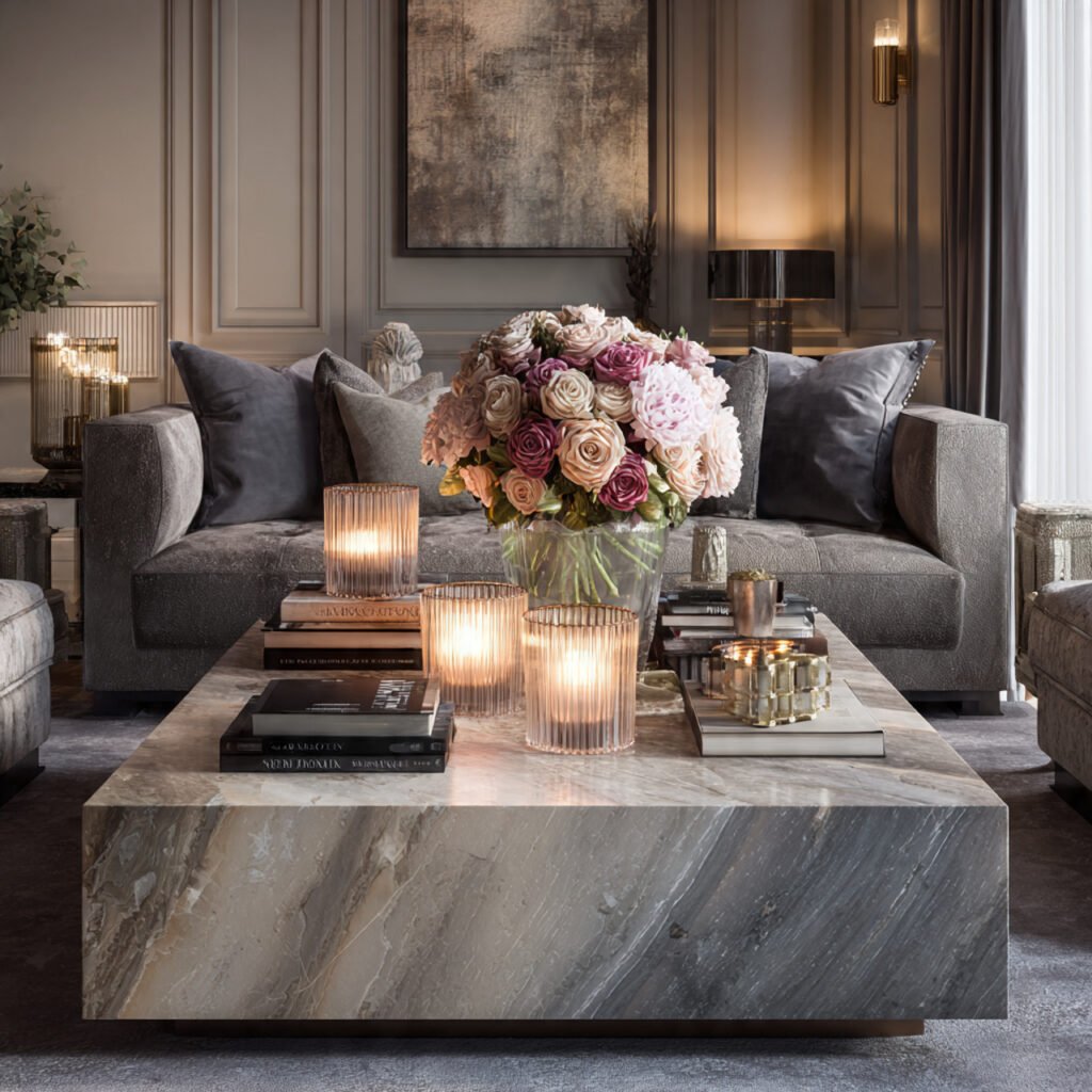 Living Room Layout with Coffee Table Centerpiece