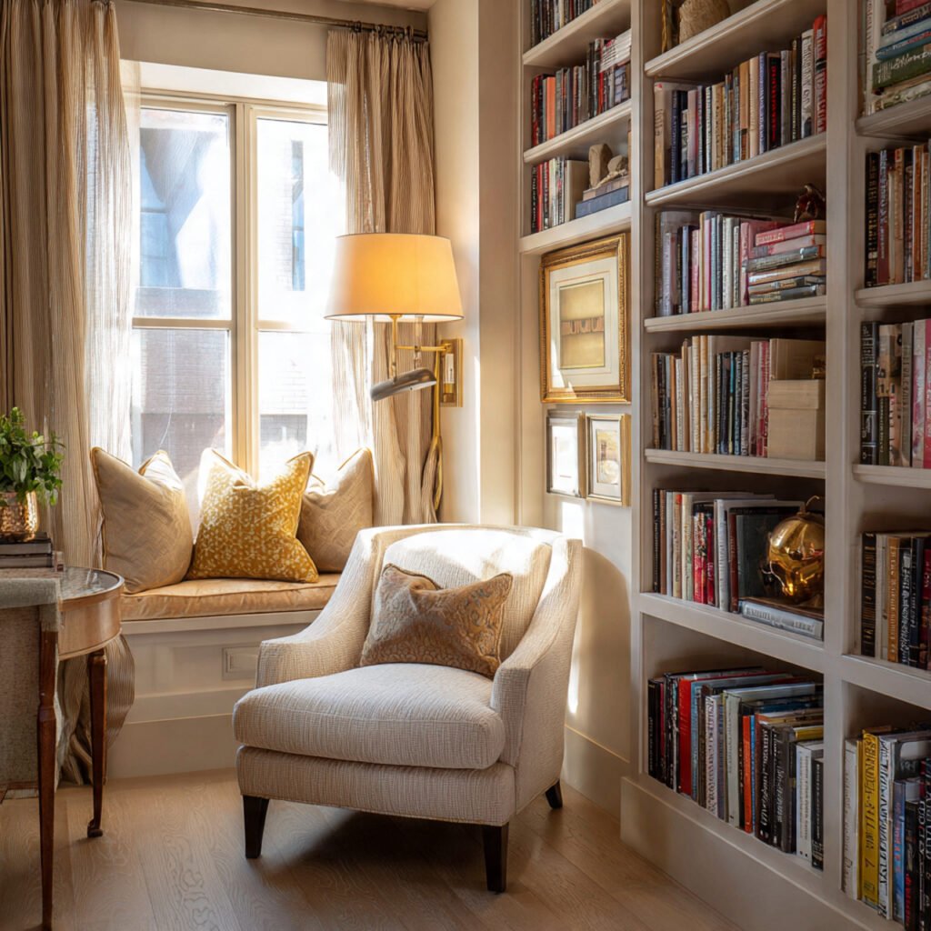 Living Room Layout with Reading Nook