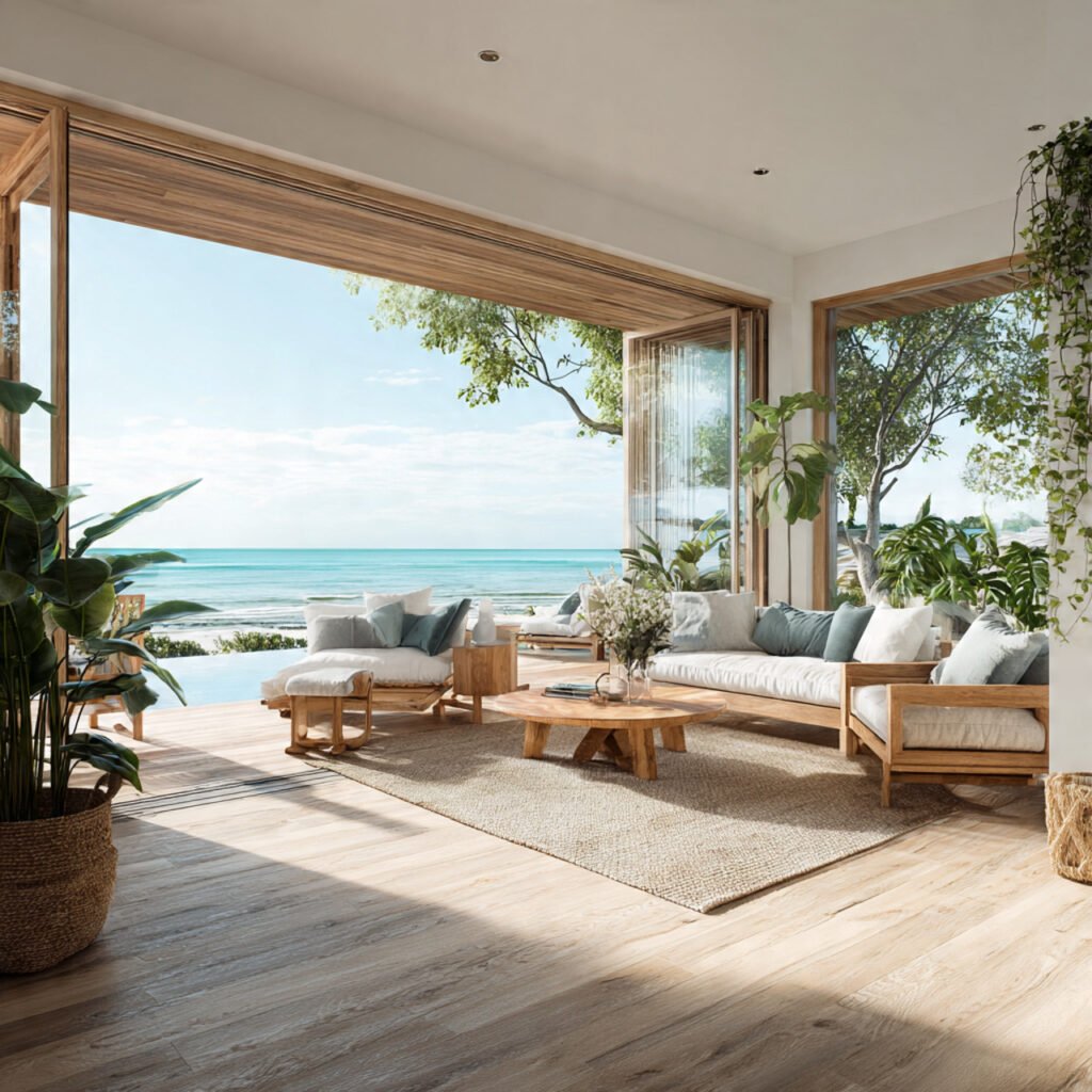 Indoor Outdoor Coastal Living Room Ideas