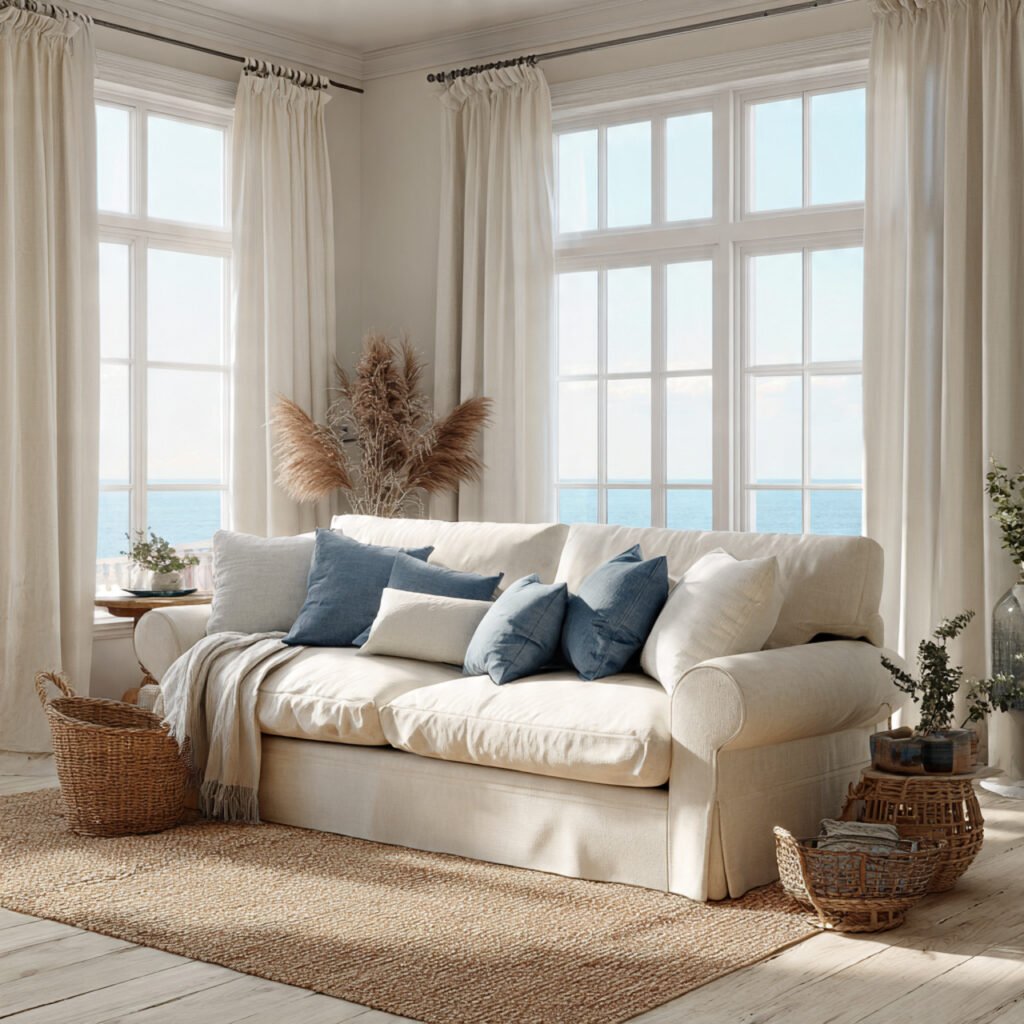 Linen and Natural Fabric Living Room Ideas