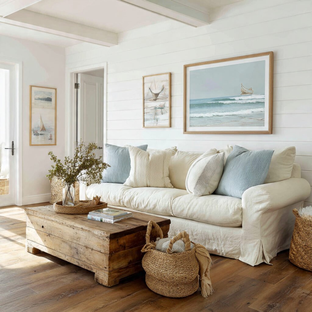Coastal Farmhouse Living Room Ideas