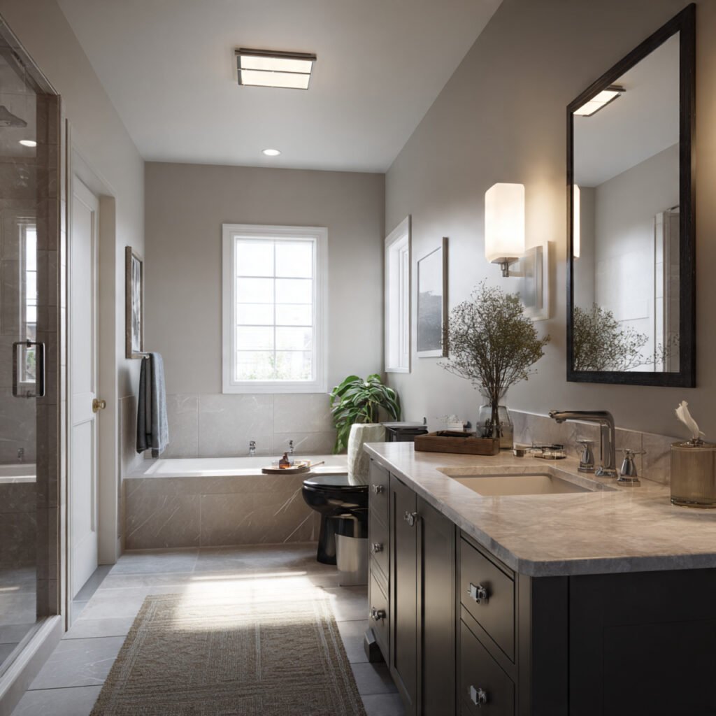 Layered Bathroom Light fixtures Ideas