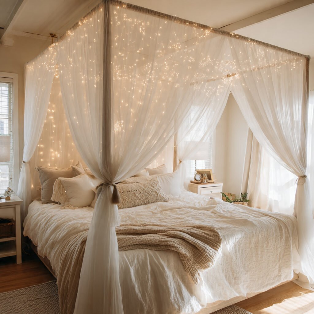 Bedroom Canopy Bed Lighting Ideas