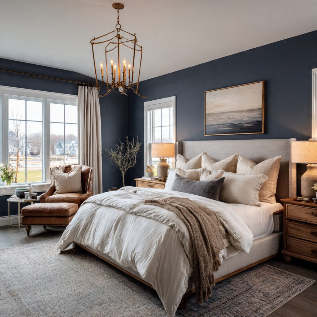 Blue Farmhouse Master Bedroom Ideas