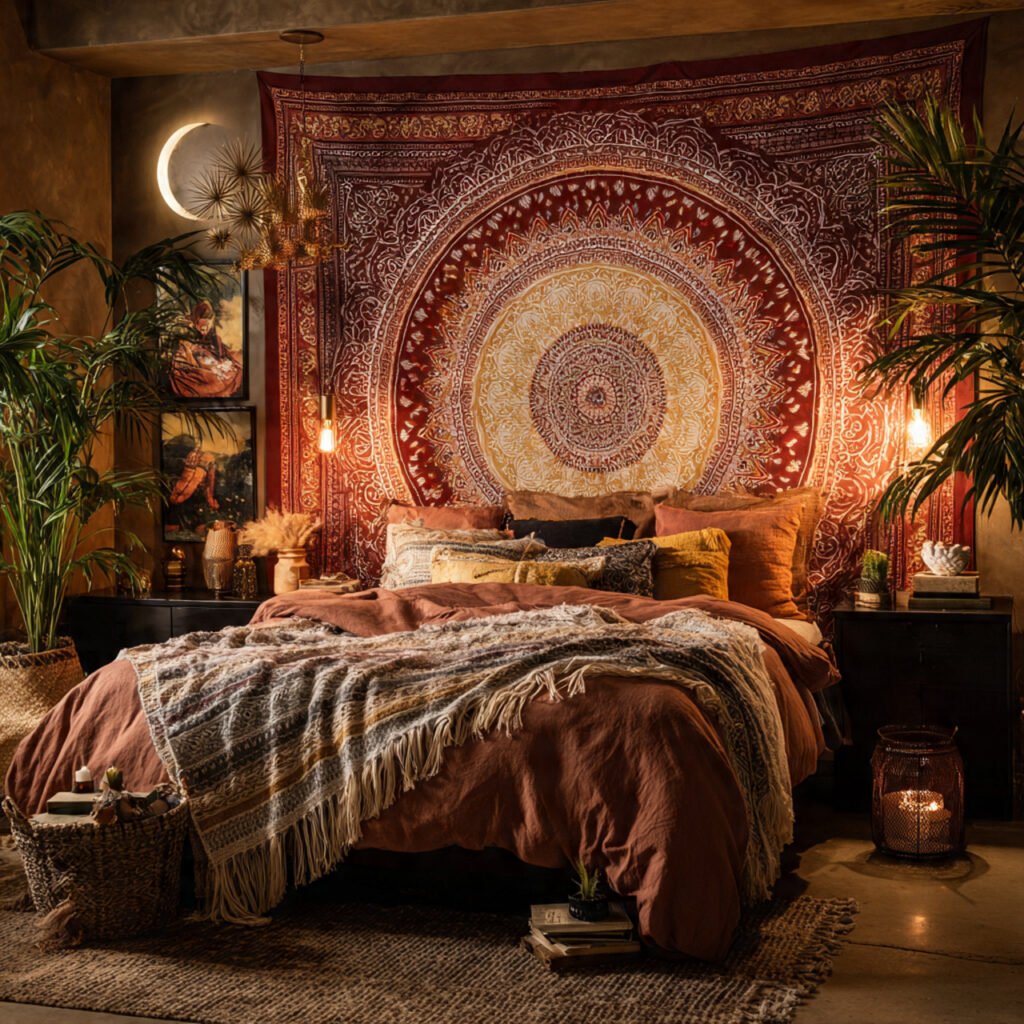 25 Boho Bedroom Decor Ideas That Transform Any Room Instantly 11 Boho Tapestry Wall Ideas