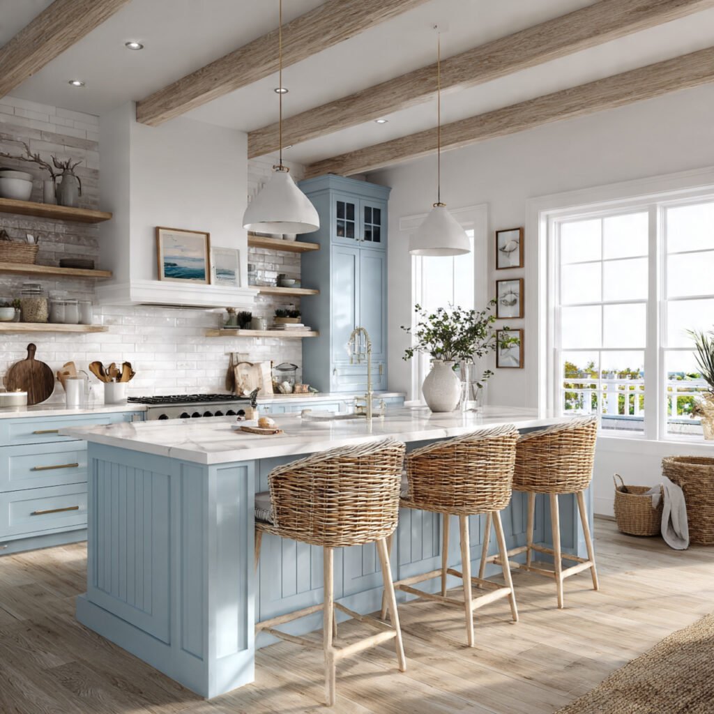 Coastal Inspired Open Kitchen