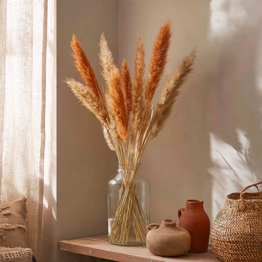 25 Boho Bedroom Decor Ideas That Transform Any Room Instantly 9 Dried Pampas Grass Ideas