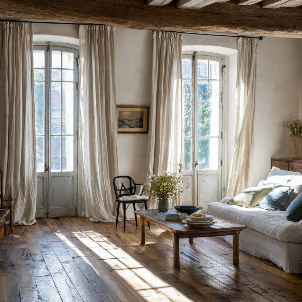 Linen Curtains With Relaxed Draping