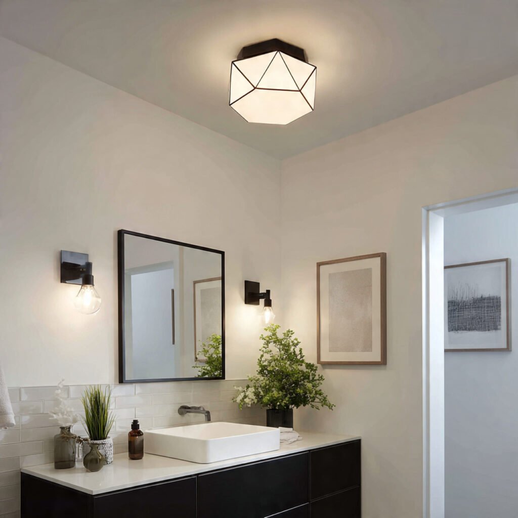 flush mount ceiling light ideas a neat bathroom wi