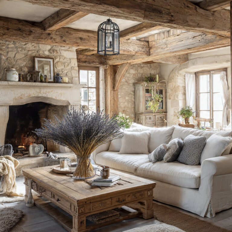 french farmhouse living room