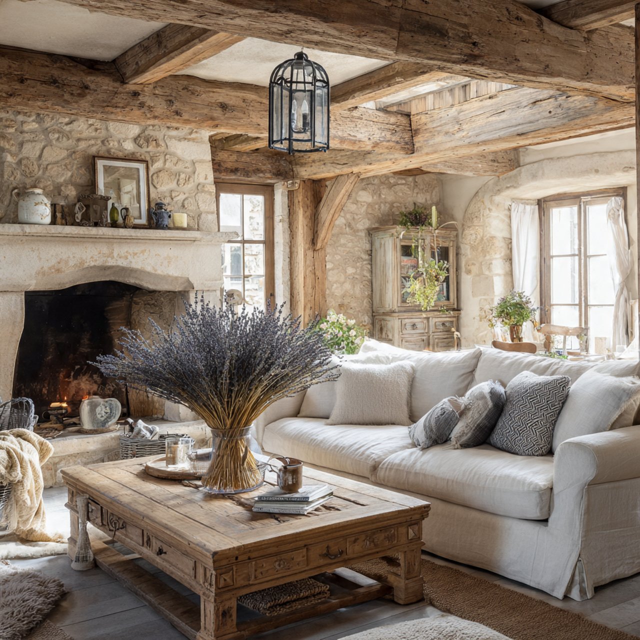 french farmhouse living room