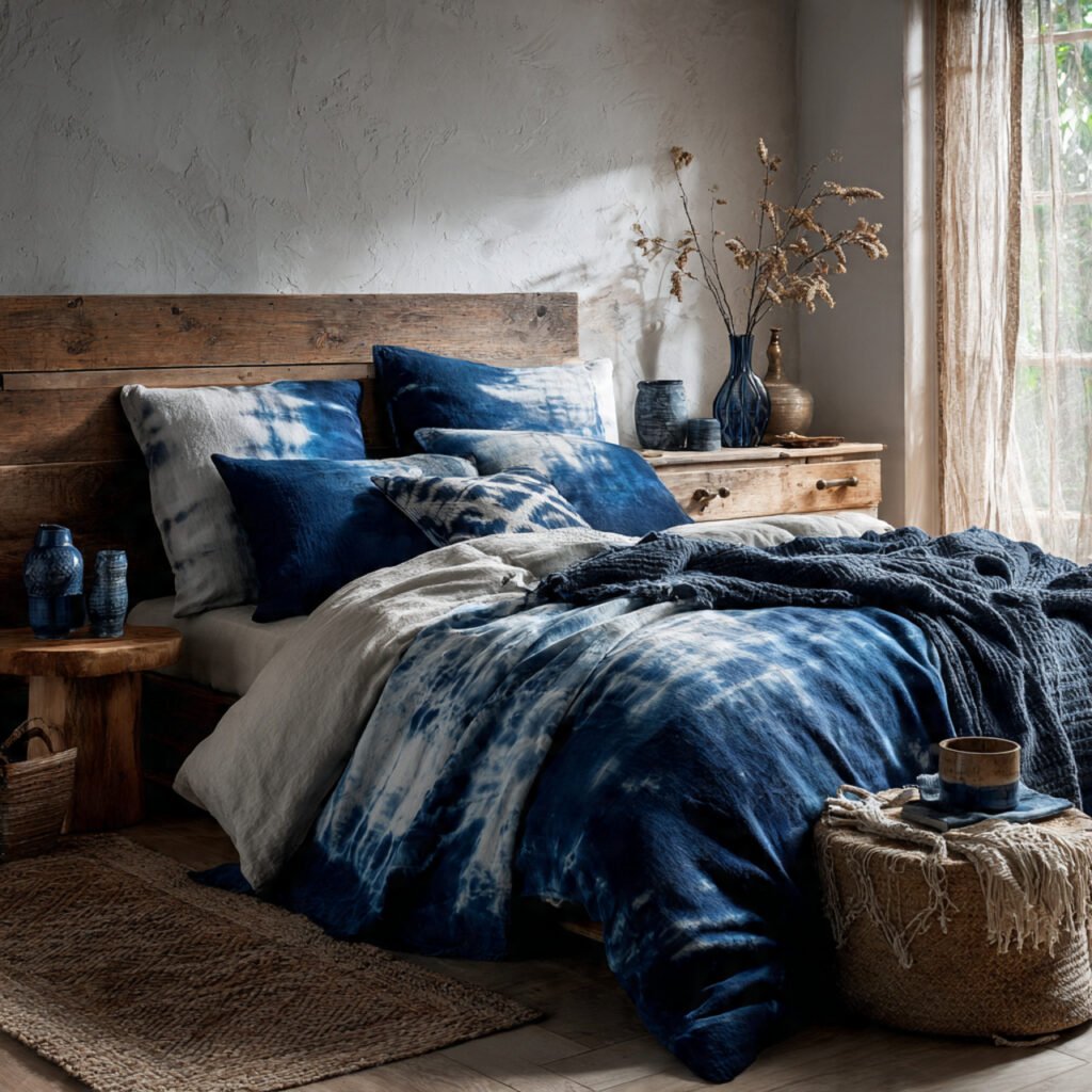 25 Boho Bedroom Decor Ideas That Transform Any Room Instantly 24 Indigo Tie Dye Decor Ideas