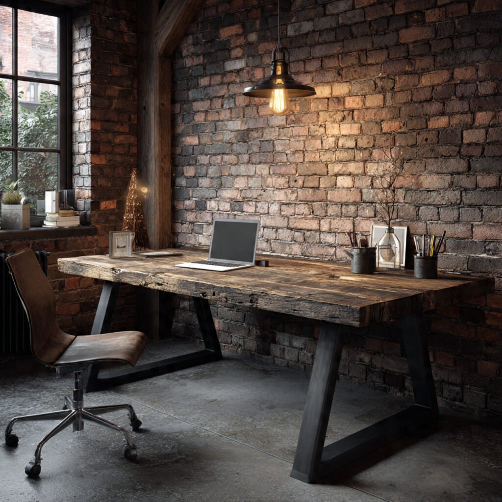 Industrial Style Home Office Table Ideas