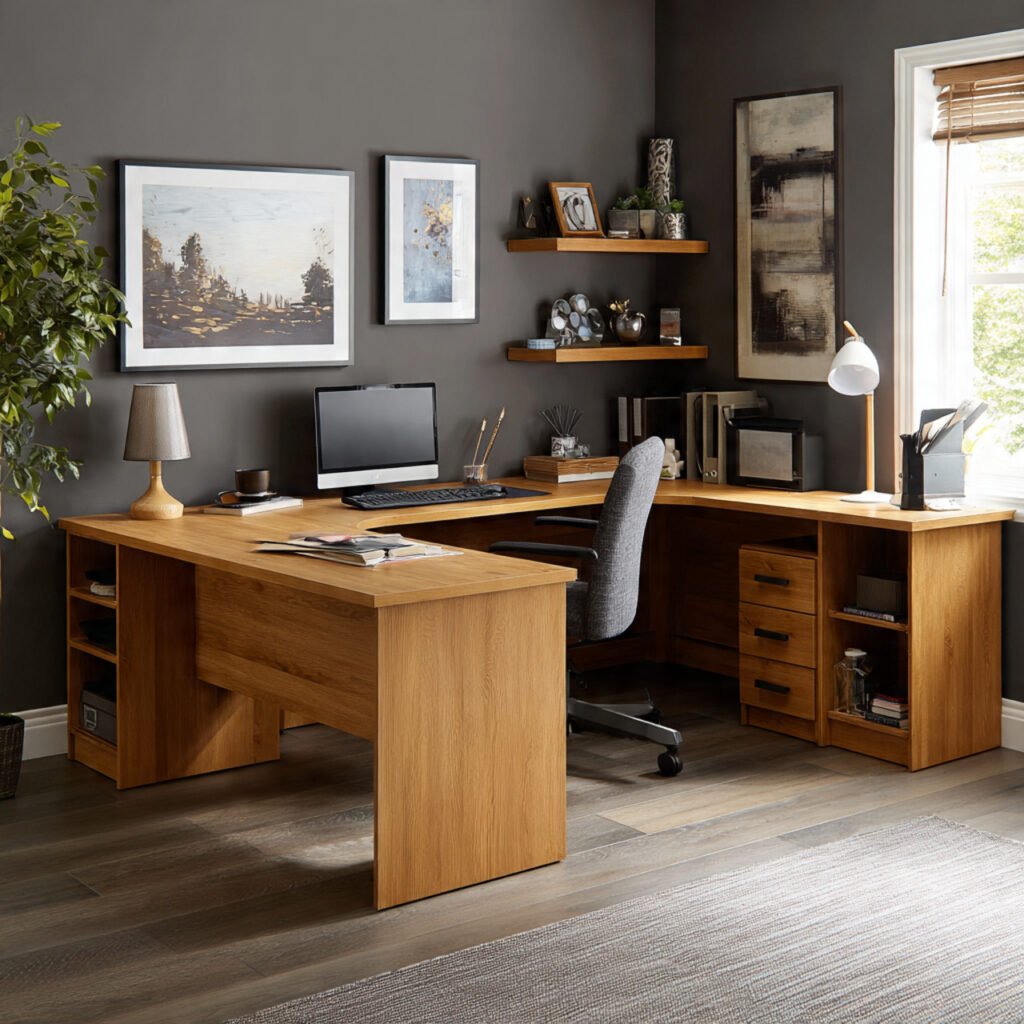 L-Shaped Home Office Table Ideas