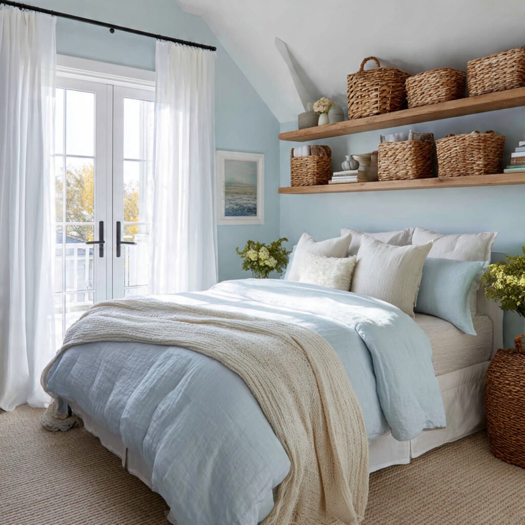 Light Blue Farmhouse Bedroom Ideas