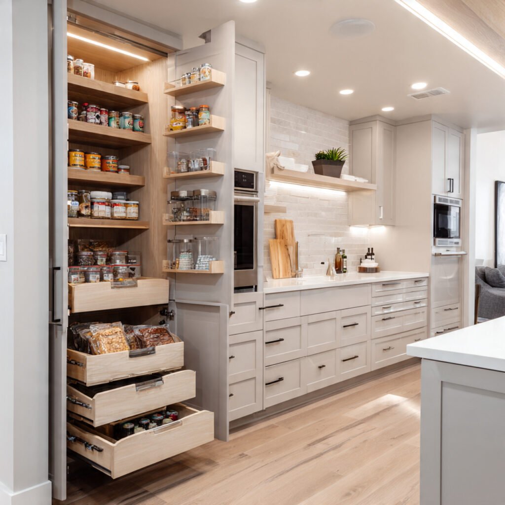 Open Kitchen Design With Smart Storage Solutions