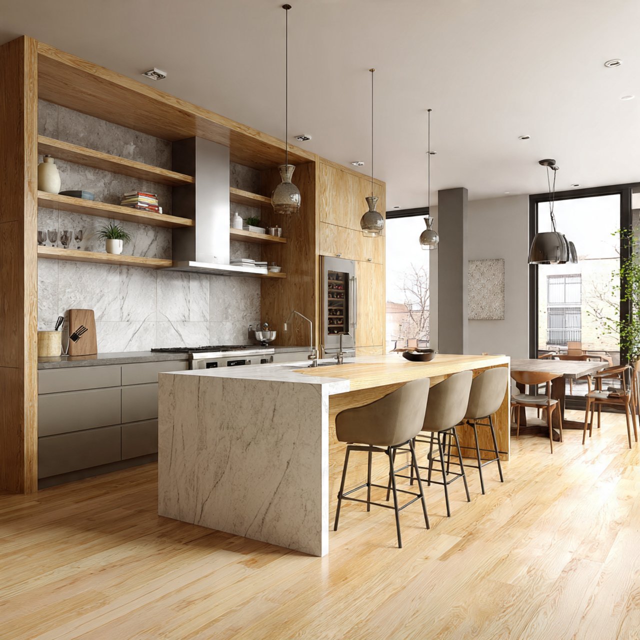 24 Creative Open Kitchen Design Ideas for Small and Large Homes 9 open kitchen design