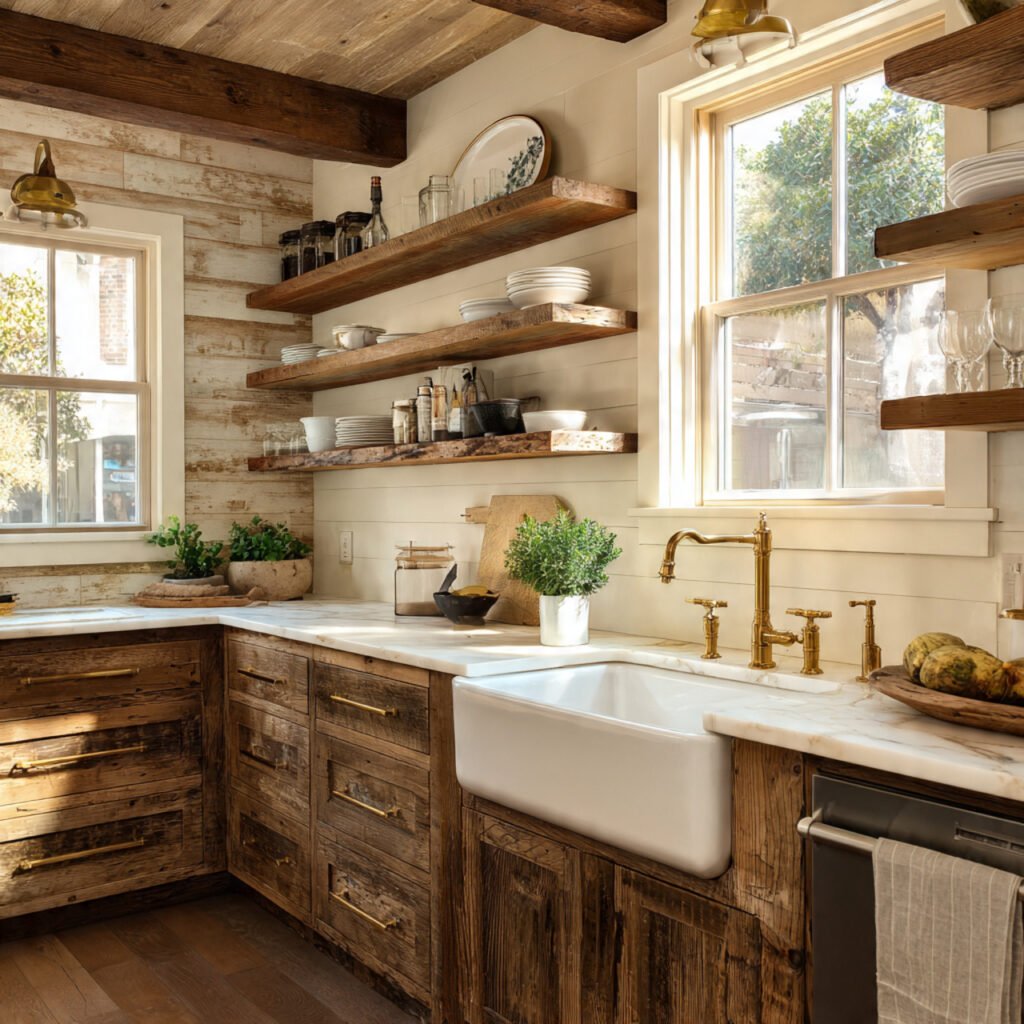 Rustic Farmhouse Open Kitchen