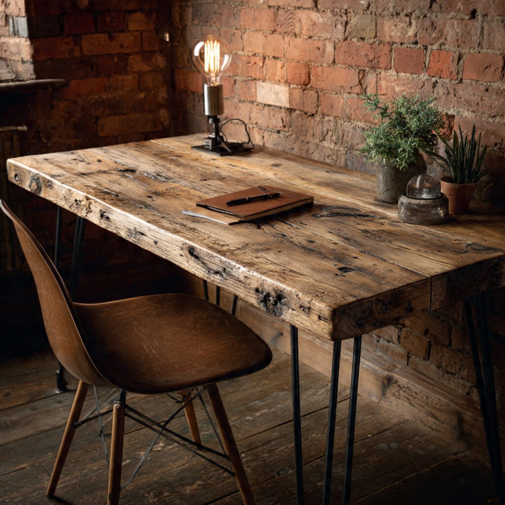 Rustic Wood Home Office Table Ideas