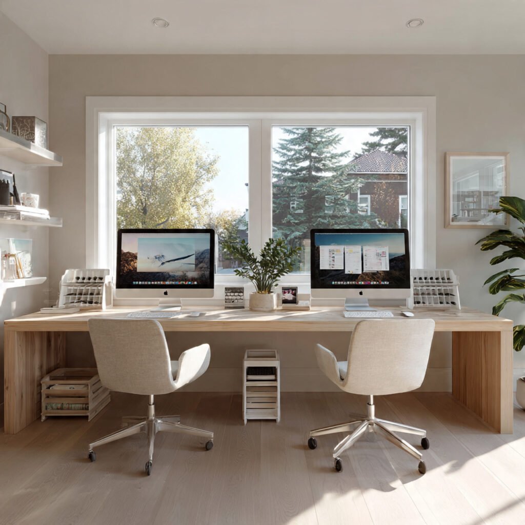 Shared Home Office Table Ideas