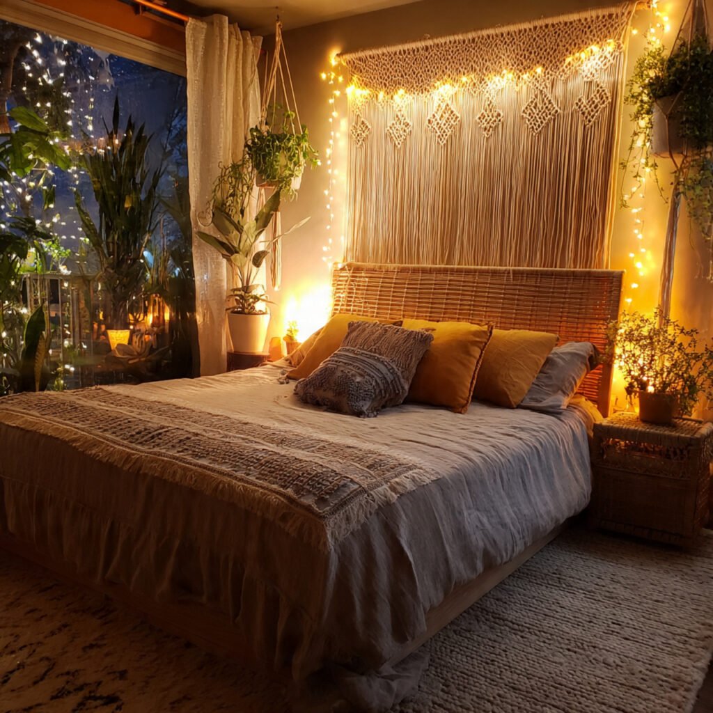 25 Boho Bedroom Decor Ideas That Transform Any Room Instantly 14 String Fairy Lights Ideas