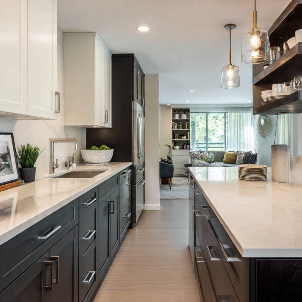 Two Tone Cabinet Open Kitchen