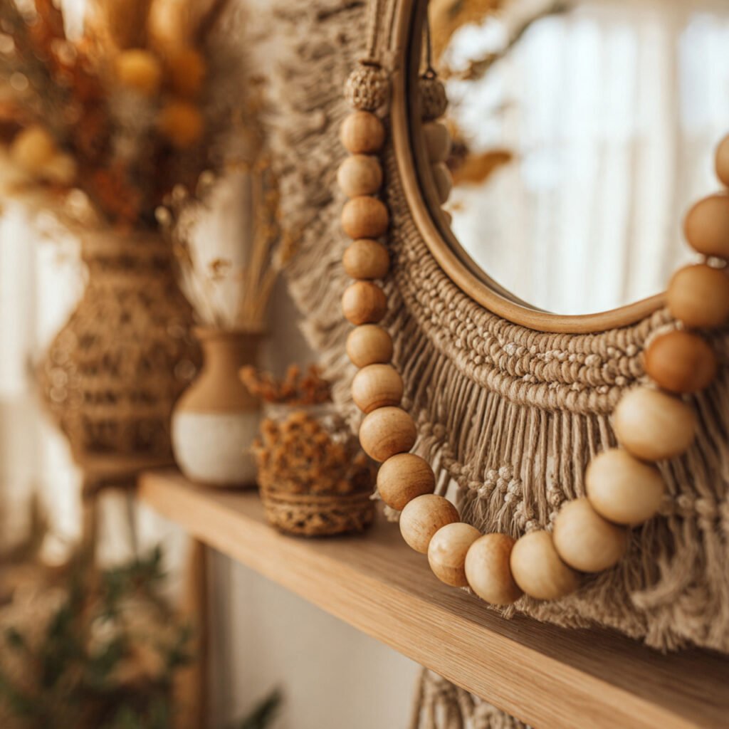 25 Boho Bedroom Decor Ideas That Transform Any Room Instantly 16 Wooden Bead Garland Ideas