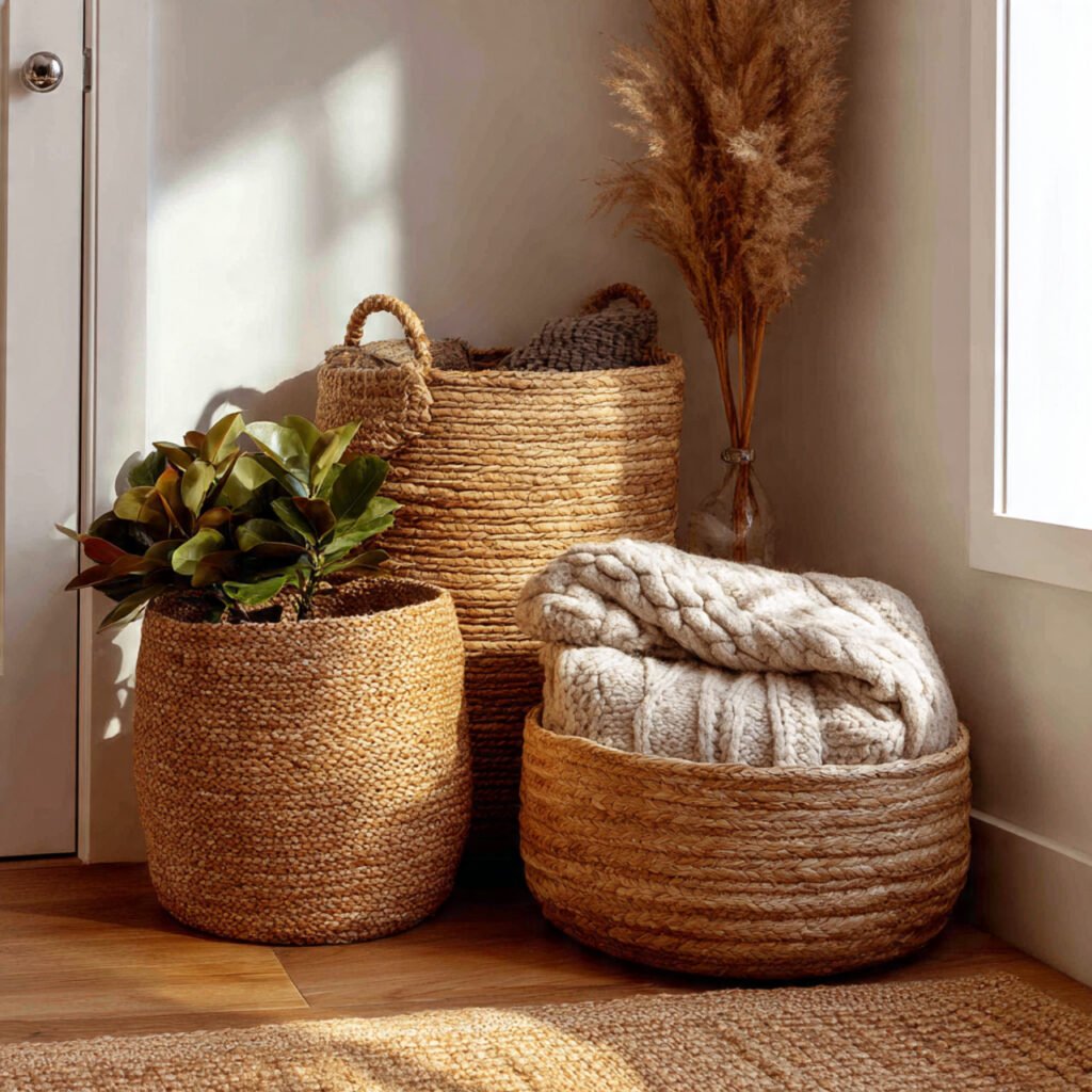 25 Boho Bedroom Decor Ideas That Transform Any Room Instantly 6 Woven Basket Storage Ideas