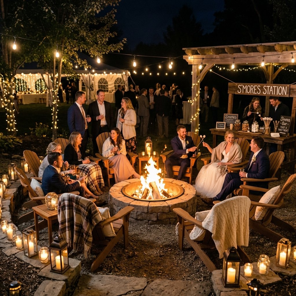 32 Backyard Wedding Celebration Ideas Every Couple Needs to See Right Now 29 Backyard Wedding Fire Pit Decoration Ideas