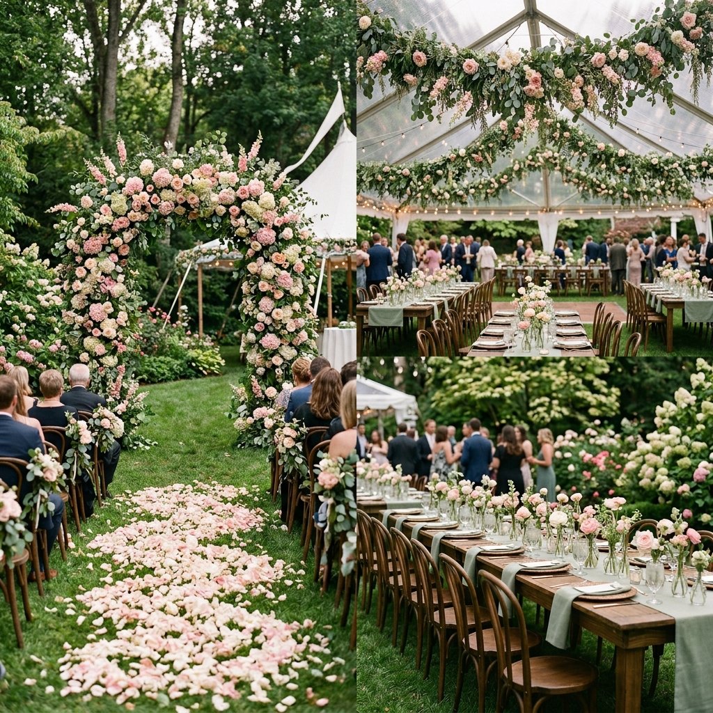 32 Backyard Wedding Celebration Ideas Every Couple Needs to See Right Now 22 Backyard Wedding Floral Arrangement Ideas