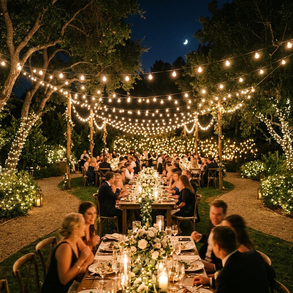 32 Backyard Wedding Celebration Ideas Every Couple Needs to See Right Now 5 Backyard Wedding String Lights Ideas