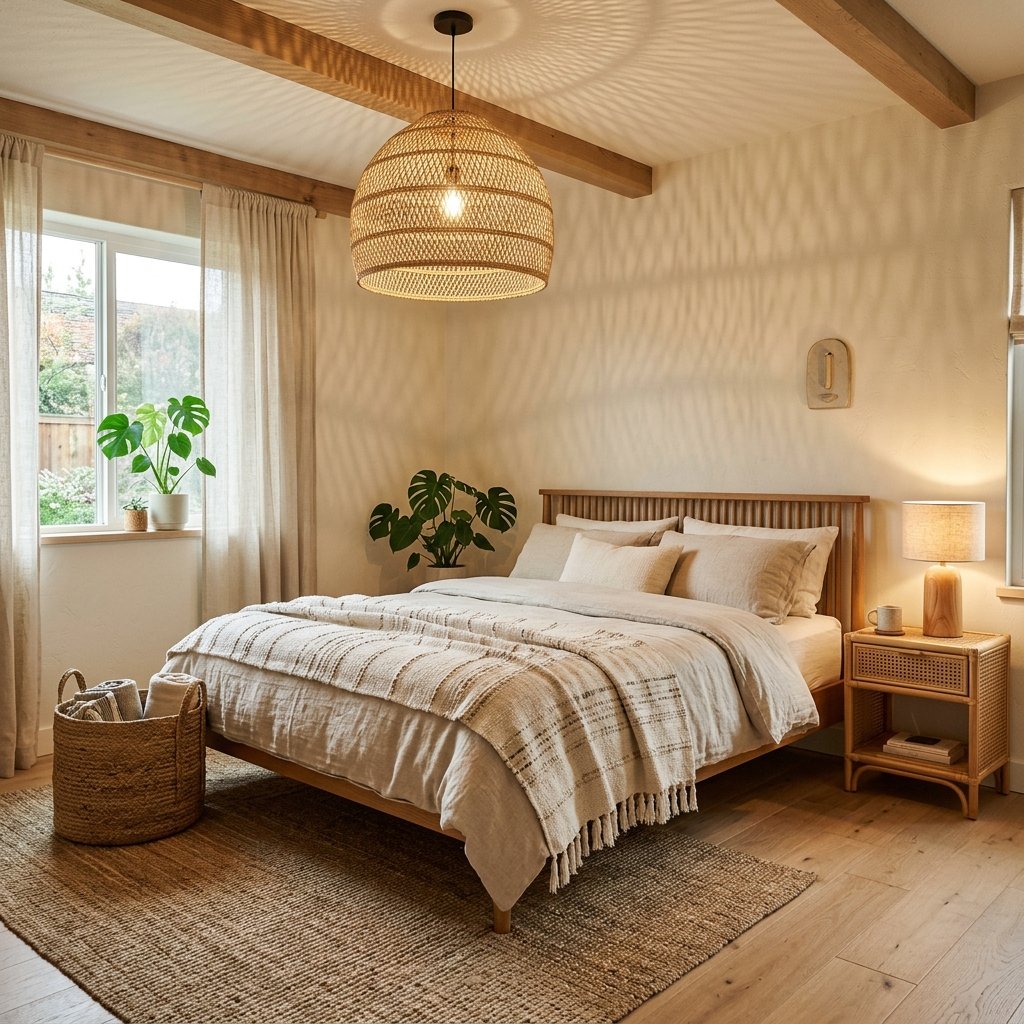 Woven Texture and Rattan Bedroom Ideas