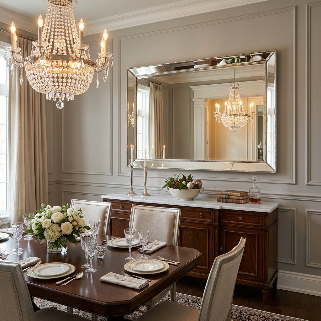 Beveled Mirror Dining Room Wall Ideas