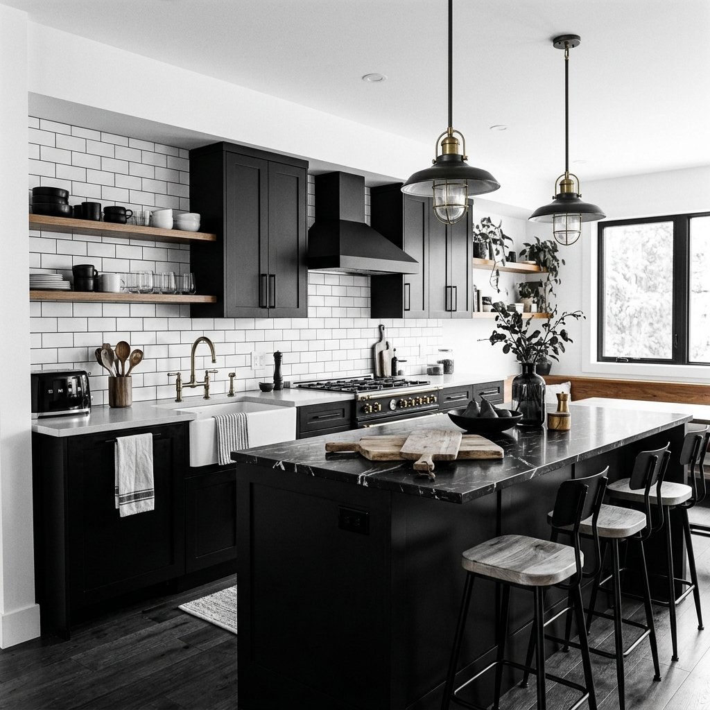 Black and White Kitchen Paint Ideas
