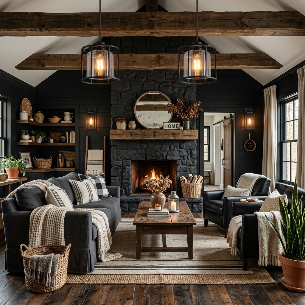 Black Farmhouse Lighting Ideas