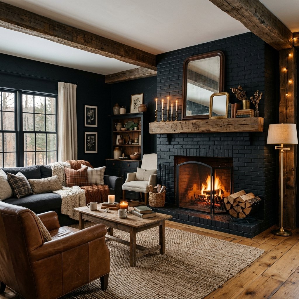 Black Farmhouse Fireplace Ideas