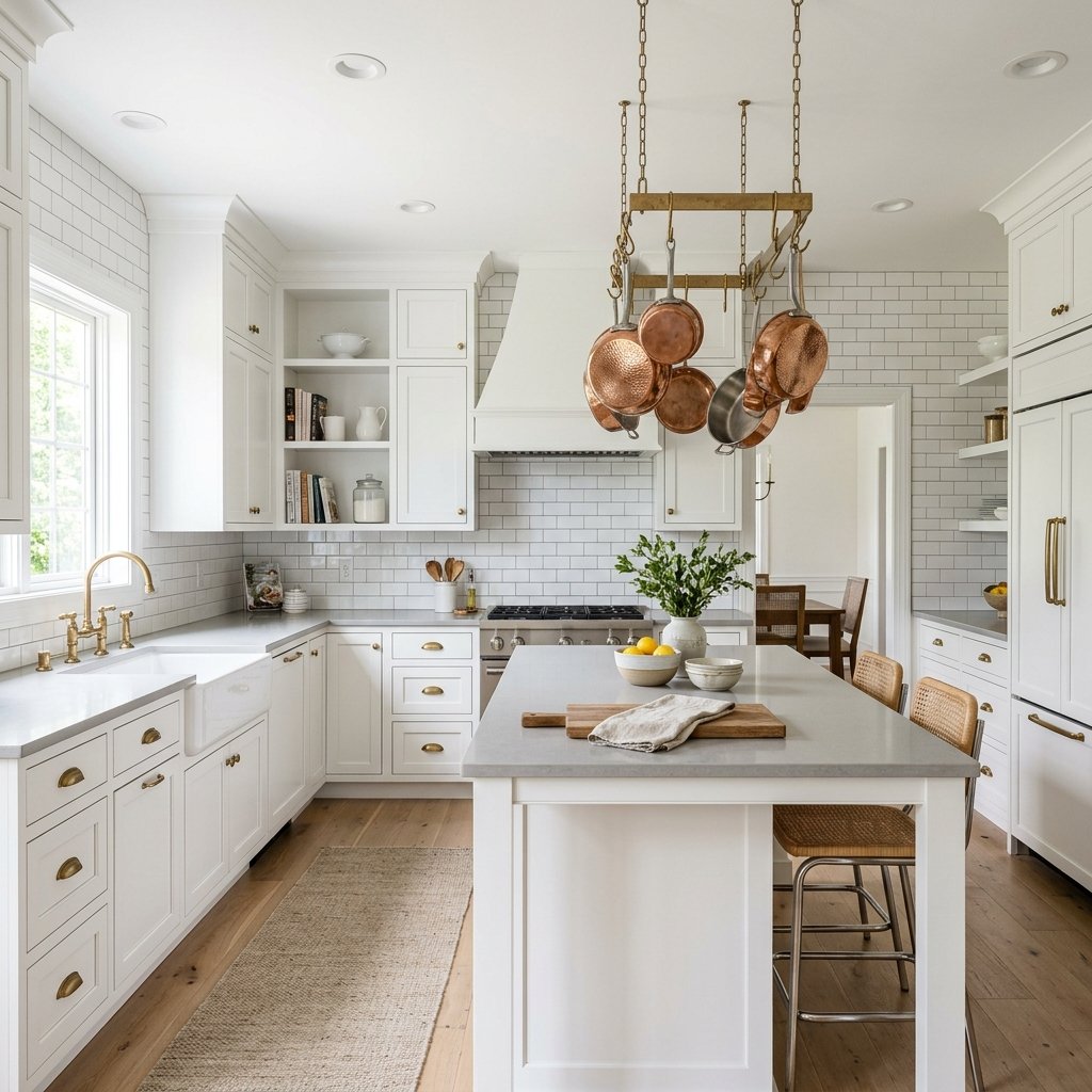 Bright White Kitchen With Subway Tile Ideas