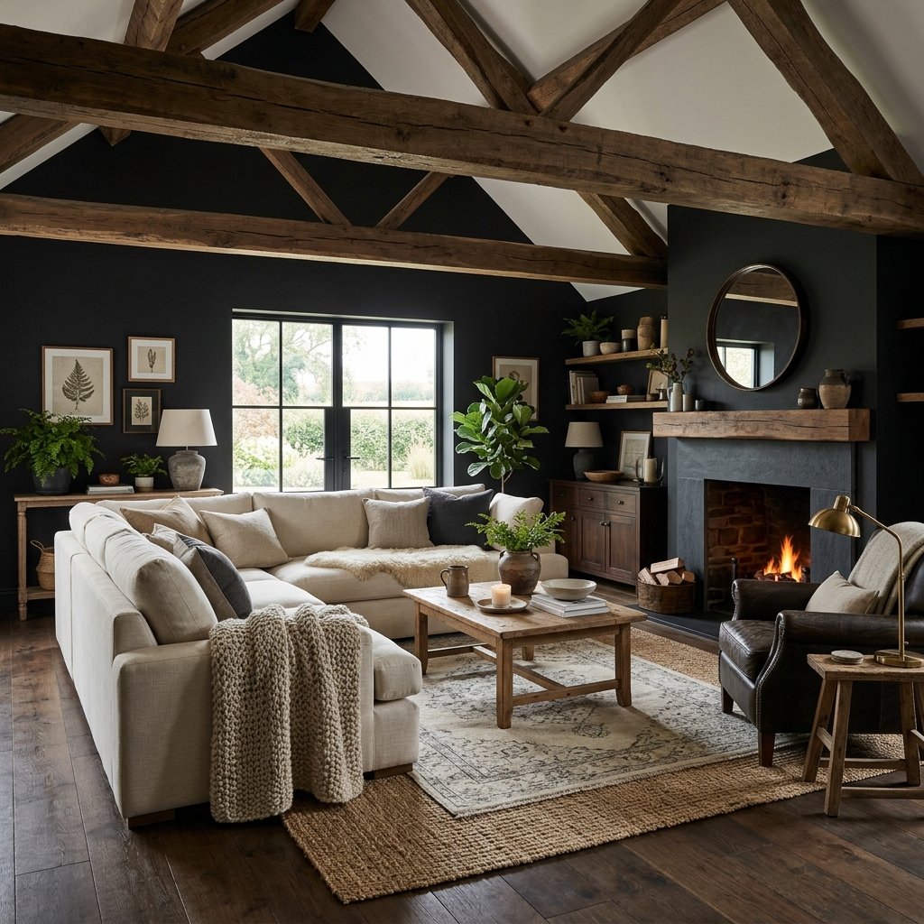 Black Leather Sofa Farmhouse Ideas