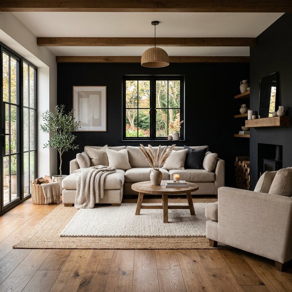 Modern Black Farmhouse Living Room Ideas