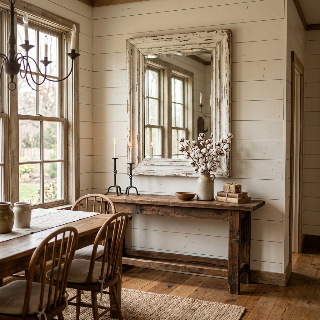 Farmhouse Dining Room Mirror decor Ideas