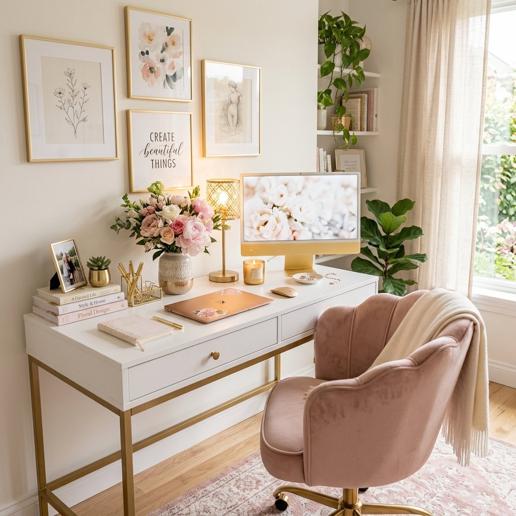 Feminine Home Office Aesthetic Ideas