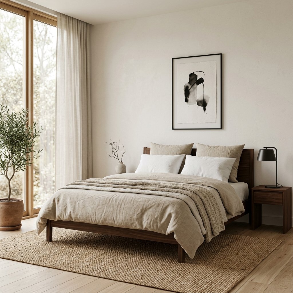 Japandi Black and White Bedroom Ideas