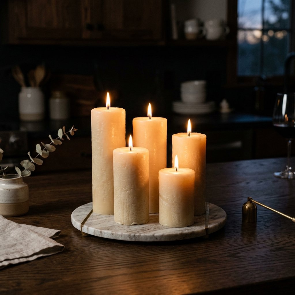 Kitchen Island Candle Arrangement Ideas