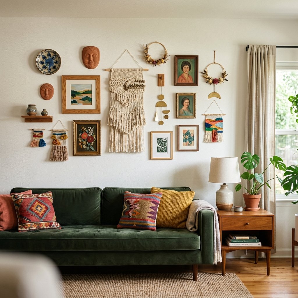 Living Room Handmade Wall Art Ideas